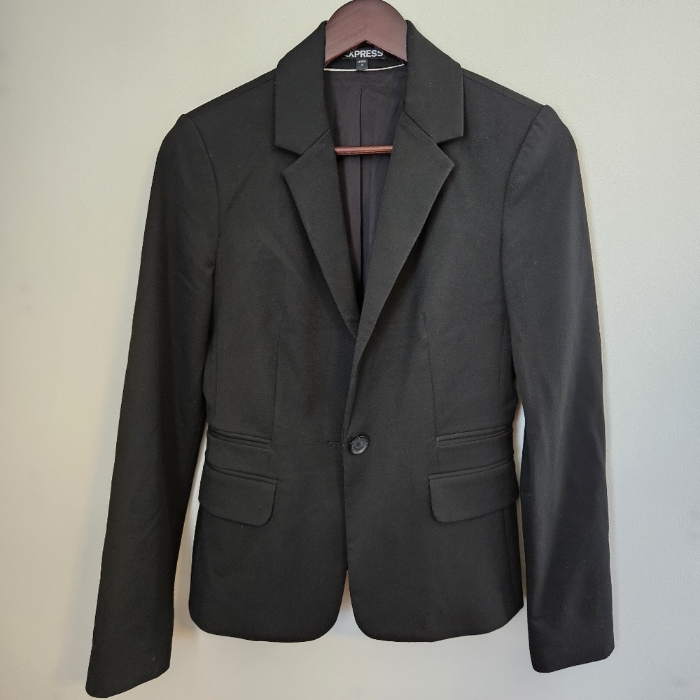 Express Black Blazer Business Casual Neutral Staple Classic size 2 formal